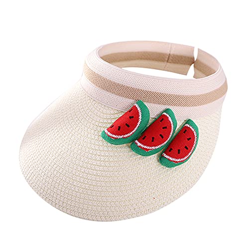 Baby Roll up 𝐒traw Visor Hat Kid Toddler Wide Brim Cute Fruit Cartoon Summer Beach Sun Hat Adjustable Caps