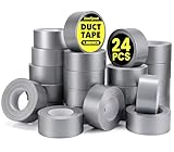 Zeefpod 24 Pack Duct Tape Heavy Duty Waterproof, Silver Duct Tape Bulk 1.88 Inch X 90 Ft, Strong No Residue,Tear by Hand,Multi-Use for Indoor & Outdoor Repairs, Industrial, Professional Use