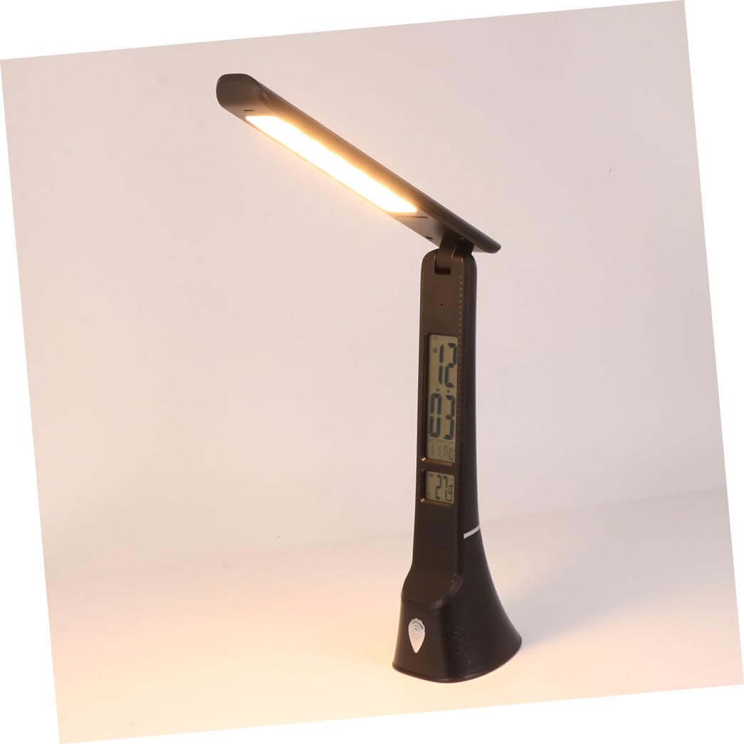 LIFKOME Faltbare LED Tischlampe mit Touch Steuerung, Schwarz | Abs Kunststoff, Elektronischer Dauerkalender, zum Lesen, für Studenten
