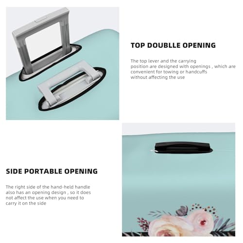 Generic Luggage Cover Flower Letter I Blue Suitcase Protector fits 18-32inch Travel Suitcase Cover Washable Dustproof with Concealed Zipper for Wheeled Suitcase LC5214