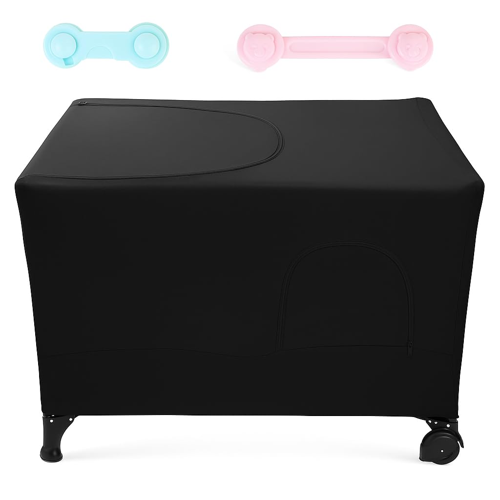 Katai Premium Pack N Play Blackout Canopy Tent – Breathable Travel Crib Cover for Better Baby Sleep – Universal Fit – Includes 2 Baby Safety Locks