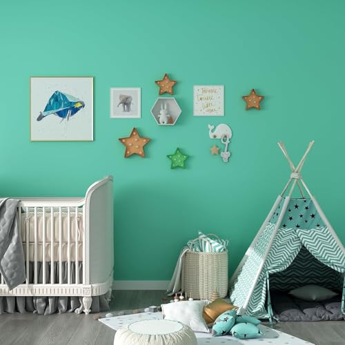 Image of Cyan Solid Matt Peel and Stick Wallpaper Contact Paper Wallpaper Modern Self Adhesive Wallpaper Decorative Removable 2 x 6 Feet