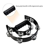 EastRock-Double-Row-TambourineMetal-Jingles-Hand-Held-Percussion-Half-Moon-Tambourine-for-Adults-KTV-Party-Black