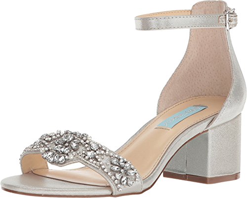 Betsey Johnson womens Sb-mel Heeled Sandal, Silver, 9.5 US