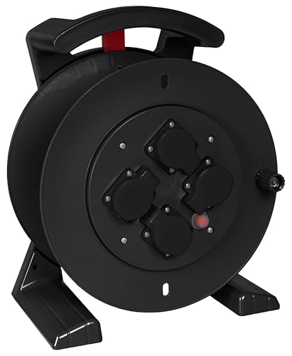 Tambor de cable Jumbo 2.0 negro con 4 enchufes de seguridad 2