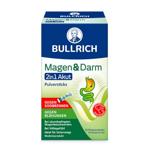 Bullrich Magen & Darm 2in1 Akut | Gegen Sodbrennen und Blähungen | Ideal für unterwegs | vegan |...
