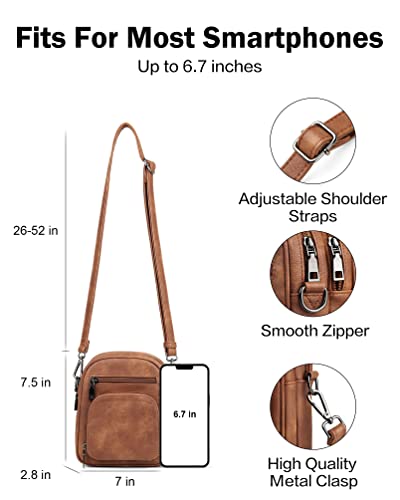 FADEON Small Crossbody Bags For Women Cell Phone Purses, Mini Wallet Purse Crossbody Handbag with Card Slots - Image 5