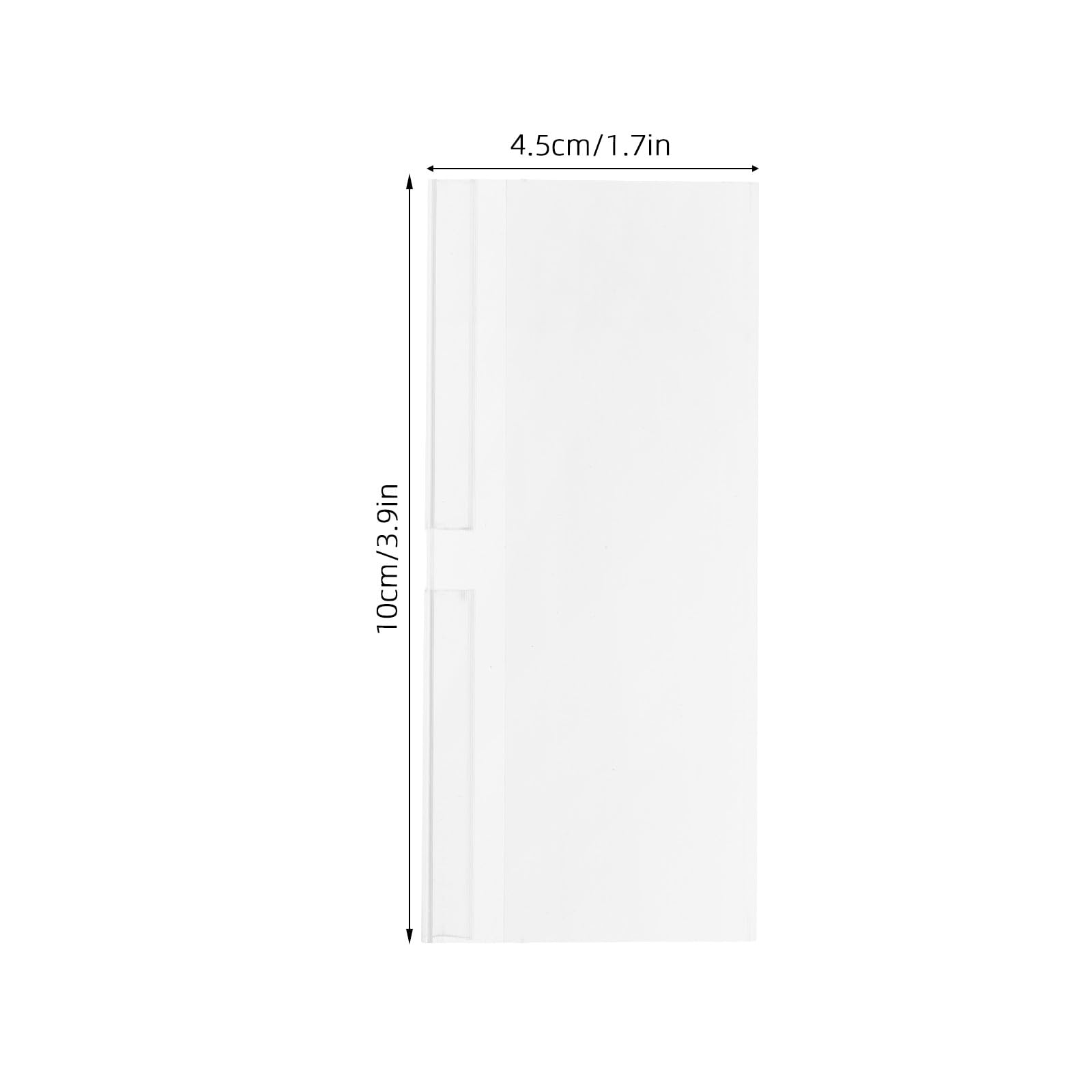 DOITOOL Espositori per cartellini trasparenti da 50 pezzi - Espositore per etichette con cartellino in PVC da 10 x 4,5 cm - Espositore per cartellini autoadesivi per tavoli