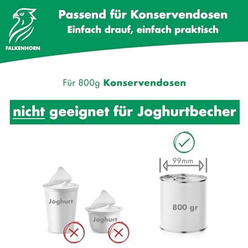 BIO Dosendeckel 2x Groß (99mm) mit Lasche – für 800g Konservendosen, luftdicht & wiederverwendbar – BPA-frei, spülmaschinengeeignet, nachhaltig aus Zuckerrohr – FALKENHORN Made in Germany – Creme