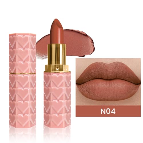Image of evpct 1Pcs Brown Lipstick, Silky Velvet Matte Lipstick Pack Sets for Women, Long Lasting Smudge Proof Lipstick Lip Stain Makeup Kit matte lipstick 24 hours original N04