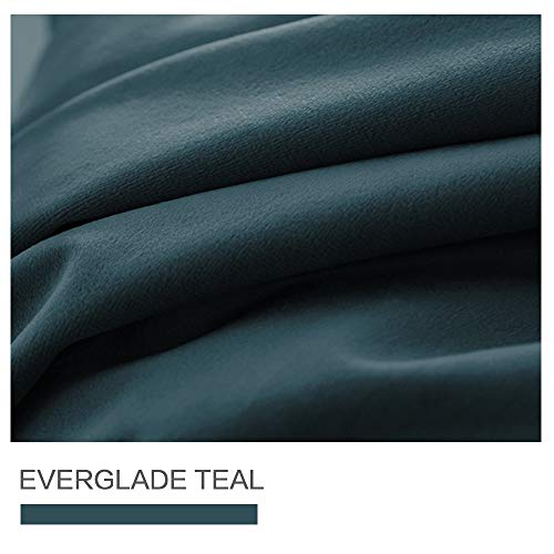 Letau Pinch Pleated Lined Blackout Curtains 120 Inches Long, Luxury Velvet Weighted Thermal Window Curtains Panels Drapes, 84" W X 120" L, Set Of 2, Everglade Teal #TOP2