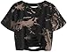 Avanova Women's Finger Graphic Print Tee Short Sleeve Tie Dye Crop Top Casual T Shirt Tie Dye Brown Large