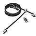 Produktbild Kensington K65048WW MicroSaver 2.0 Twin-Notebookschloss mit T-Bar Schließmechanismus und and Carbonstahl-Kabel, 2,4 m Länge