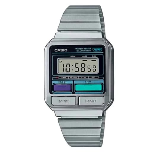 Casio Reloj Digital para Hombres de Cuarzo con Correa en Acero Inoxidable A120WE-1AEF