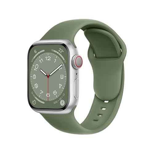 Bracelet Apple Watch silicone sport olive verte anti-transpiration pour éviter les irritations