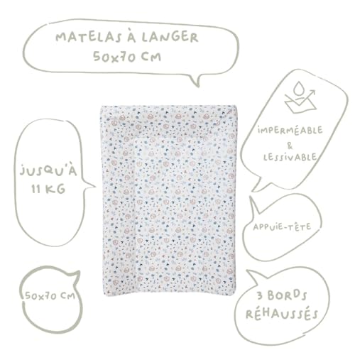 Matelas à langer Luxe Greenland hérisson Babycalin pour table change