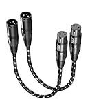 VANDESAIL XLR Cables Short, Mic Cord 1ft 2 Pack, Braided Balanced Microphone Cable Male to Female 3 Pin Connector for Microphones, Mixer, XLR Speaker Systems