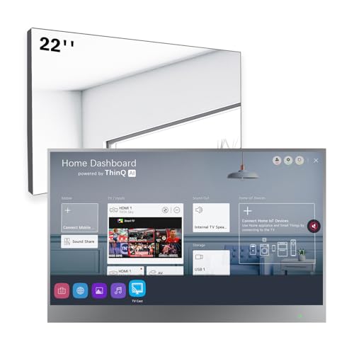 elecsung 22inch Smart Mirror Bathroom TV webOS 1080P Waterproof with Integrated HDTV(ATSC) Tuner, Built-in Speakers, Wi-Fi and Bluetooth,SS215U22-A016 Model 2026