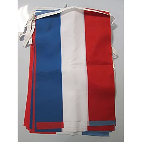 Drapeau Luxembourg en guirlande de 12m pour décoration de fête