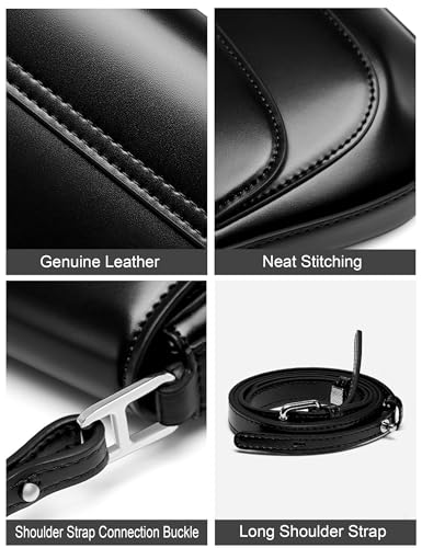 Leather Crossbody Bag for Women Shoulder Bags Small Clutch Purse Mini Handbag with 2 Removable Straps4