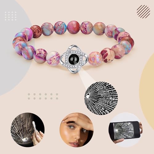Image of JSJOY I Love You in 100 Languages Bracelet: Unique Gifts for Mom, Daughter, Sister, Girlfriend, Wife - Christmas Stocking Stuffers