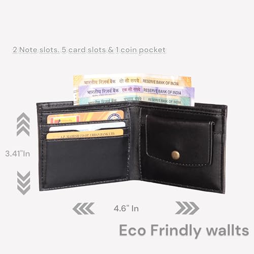 Image of Poland PU LEATHER BELT AND WALLET COMBO FOR MEN AND BOYS (Dark Black wallet /Black Belt)