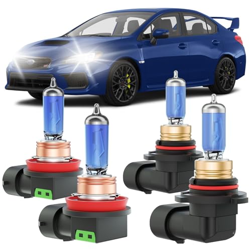 XFLHEHD Fits for 2015-2021 Subaru WRX Halogen Headlight Bulbs Combo, Ultra Bright 5000K White High Low Beam Headlight Bulbs, Plug and Play, 4 Pack