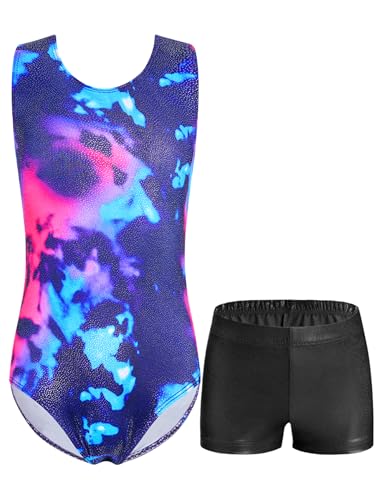 Image of Domusgo Toddler Leotard Gymnastics Long Sleeve, Sparkly Tumbling Dance Leotards for Baby Girls Kids Teens 2-14 Years