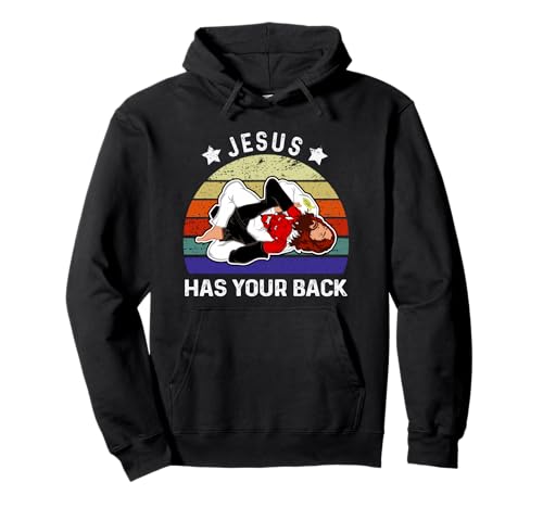Camiseta brasileña de Jiu Jitsu Jesús Jesús Has Your Back Sudadera con Capucha