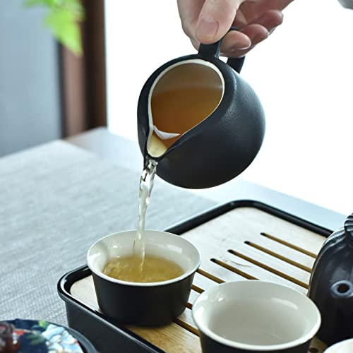 Chinese Gongfu Tea Set With Teapot,Tea Cups,Gongdao Cup,Chinese Handmade Portable Tea Set Traditional,Suitable For Travel Home Outdoor And Office(Jinglan 6Cups) #TOP7