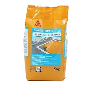 Sika MiniPack Mortero Impermeabilizante, para la impermeabilización y protección de cimentaciones, sótanos, fosos de ascensor y muros enterrados, Gris, 5 kg
