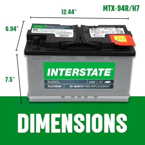 Image of Interstate Batteries Car Battery 12V 80Ah 850CCA Group H7, 94R AGM
