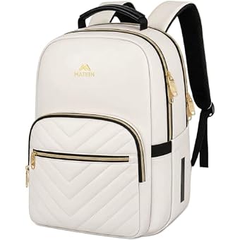 MATEIN Travel Laptop Backpack, Anti Theft Quilted Slim Backpacks for Women
