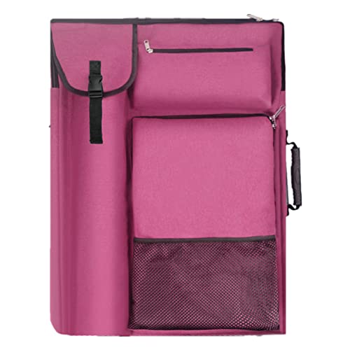TreochtFUN Art Portfolio Case 18x24 - Drawing Portfolio with Backpack & Tote Bag for Artist Supplies (Dark Pink)