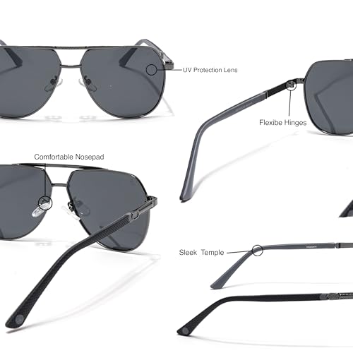 Image of EYEJACK by Voyage UV Protected & Polarized Aviator Sunglasses for Men & Women