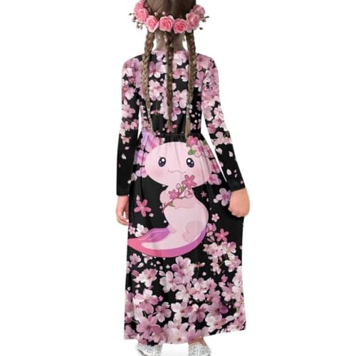 Girls Long Sleeve Dress 5-14 Y A Line Dress Toddler Sweet Swing Twirly Dress2