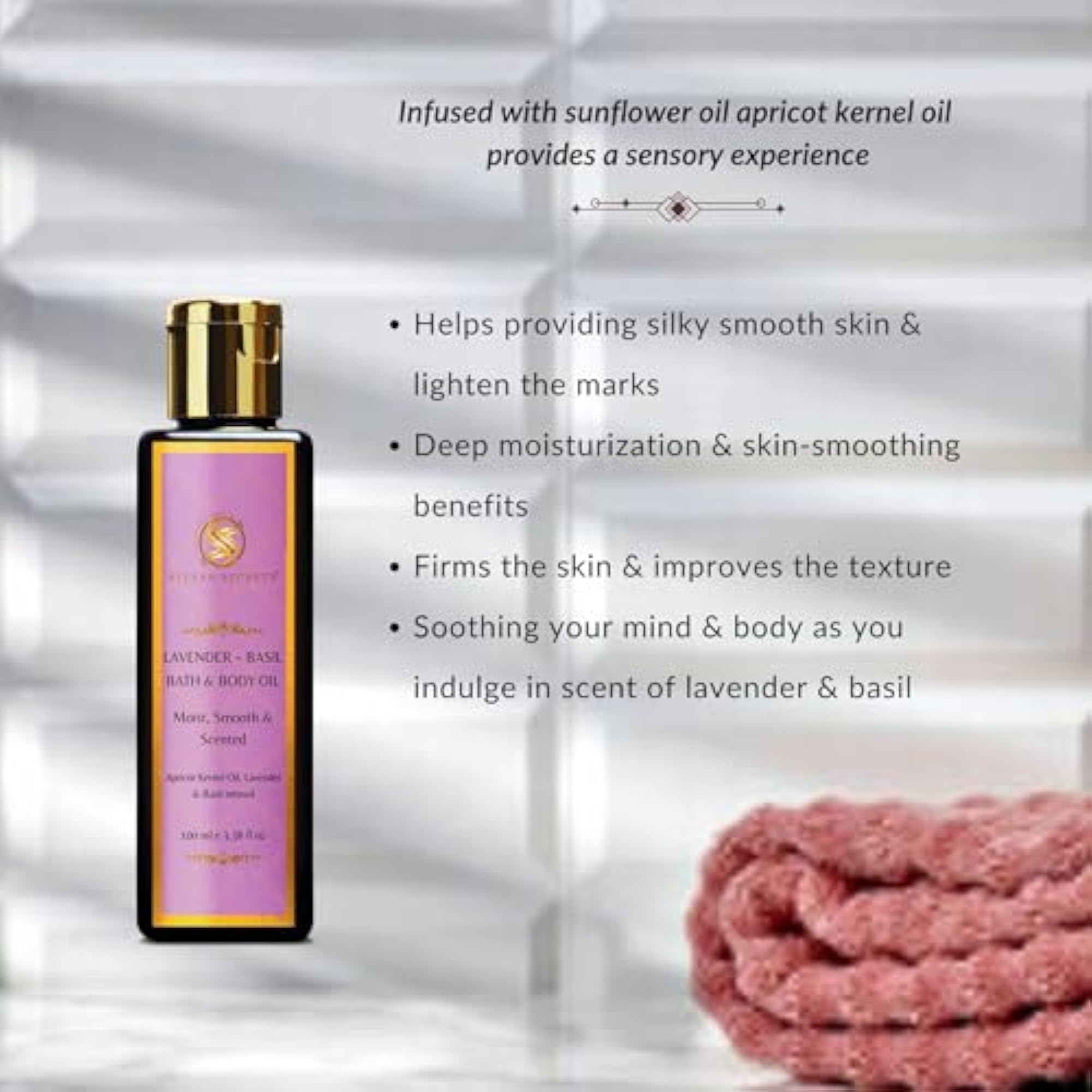 Lavender & Basil Bath & Body Oil, Ayurvedic