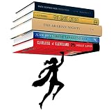 Artori Design | 'Wondershelf'| Estante metálico flotante de superheroína en color negro | Estante para libros original | Regalo para geeks | Regalo ideal para lectores | Apilador de libros original | Regalo ideal para mujeres heroínas | Regalo ideal para el día de la madre