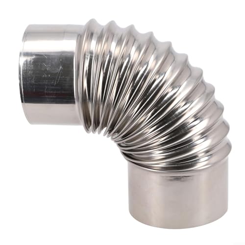 Coude de cheminée pour poêles, tuyau haute résistance pour une utilisation efficace de cheminée et barbecue (80 mm)