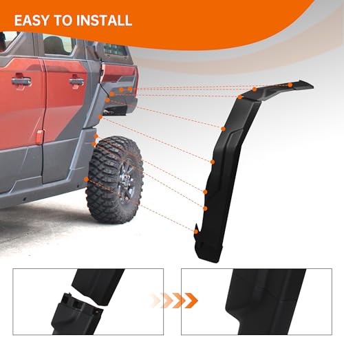 Image of Fender Flares for Xpedition XP /ADV, Front & Rear Extended Mud Guards Compatible with Polaris Xpedition XP /XP 5 /ADV /ADV 5 2024+ Accessories Replace #2890638 Full Coverage Mud Flaps