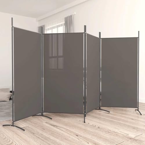 4-Panel Room Divider Anthracite 136.2"x70.9" Fabric Home Bedroom Furniture Dividers