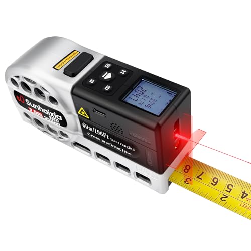 Cinta métrica láser digital 2 en 1 con medidor de 40m y flexómetro de 16 pies con pantalla LCD