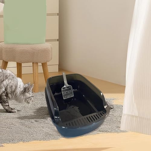 Caja de arena abierta para gatos Baoblaze negro miniatura 5