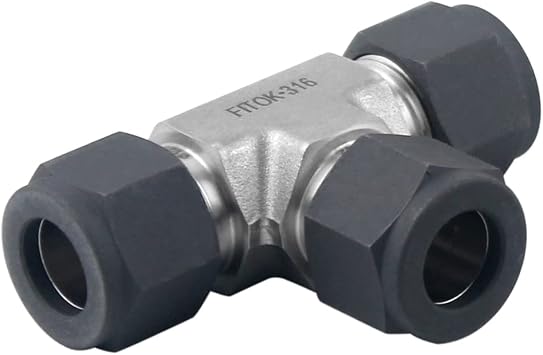 316 Stainless Steel Single Ferrule Compression Tube Fitting Union Tee 1/2" Tube OD, SS-TTT-SFL8