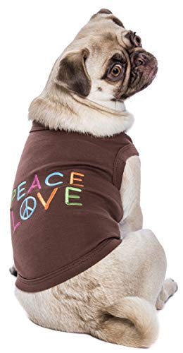 Parisian Pet Peace Love Dog T-Shirt, M #TOP2