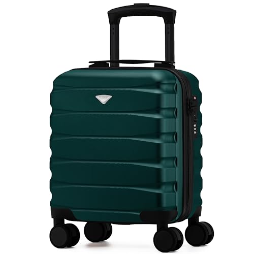 Flight Knight Lightweight Travel Suitcase 56x45x25cm | Hard Shell Carry On Luggage with Aluminum Telescopic Handle, 8 Wheel & TSA Lock | Approved for British Airways, Jet2 & EasyJet Overhead Bag