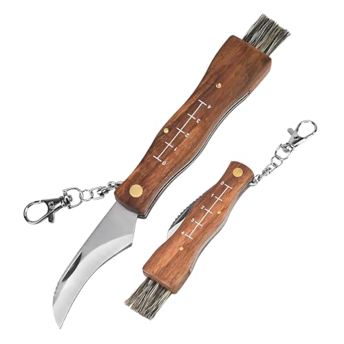 VYIBPDY Coltello per Funghi in Acciaio Inox con Spazzola - Raccolta e Pulizia Micologica