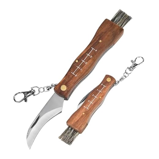 VYIBPDY Coltello per Funghi in Acciaio Inox con Spazzola - Raccolta e Pulizia Micologica