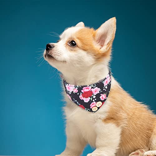 Image of EXPAWLORER Classic Plaid Dog Collar and Leash Set - Bow Tie and Bandana Collar with Bell, Tangle Free Leash, Adjustable for Small to Large Dogs and Cats, Perfect