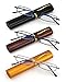 SOPHILY 3 Pack Slim Pocket Reading Glasses for Men Women Blue Light Blocking Compact Readers Spring Hinge Metal Frame Eyeglasses with Portable Pen Clip Tube Case 1.50